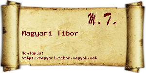 Magyari Tibor névjegykártya